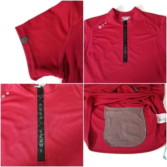 Nwt 2007 Pearl Izumi Womens Medium 1/2 Zip Red Boulder Bike Top Jersey $59.95 - Picture 4 of 11